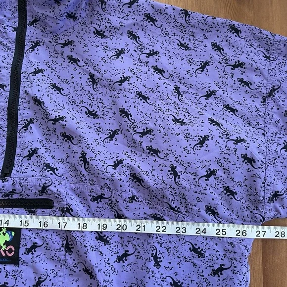 Gecko Hawaii Anorak Jacket Men's XL Purple 1/4 Zip Pullover AOP 80's 90s Surfer - Picture 11 of 12